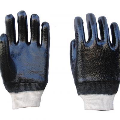 Black PVC Anti-oil coated gloves