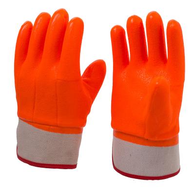 Fluorescent Orange Anti-Cold PVC Coated Gloves