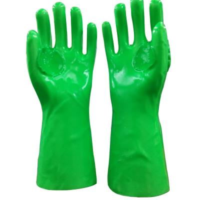 Fluorescent Green Reinforce PVC Coated Gloves