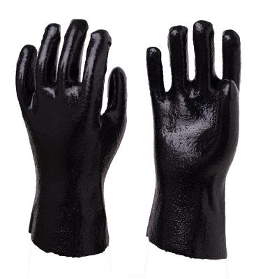 Black PVC Fully Coated Rough Finish Gloves